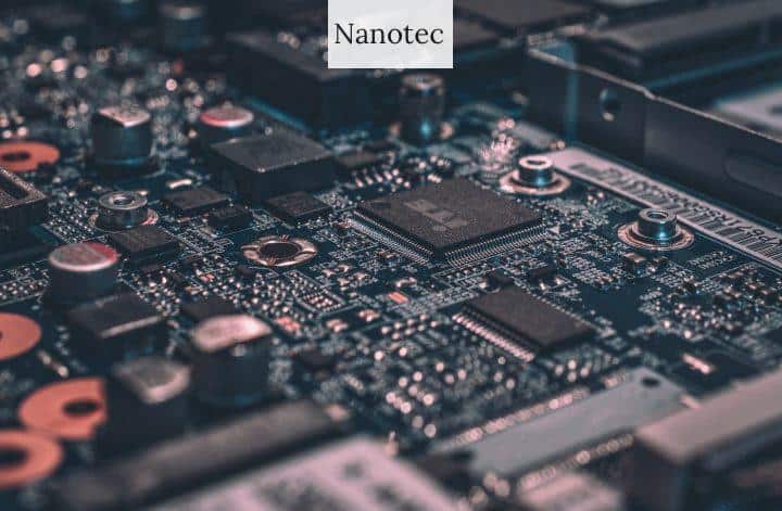 macro photography of black circuit board