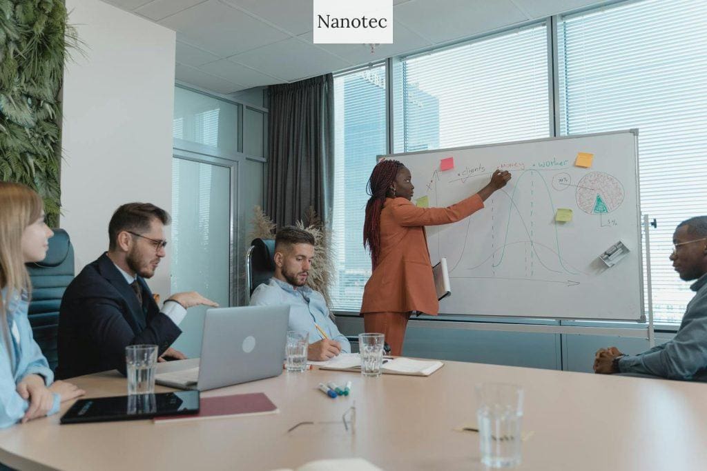 Woman Showing Her Presentation by Writing on a White Board
